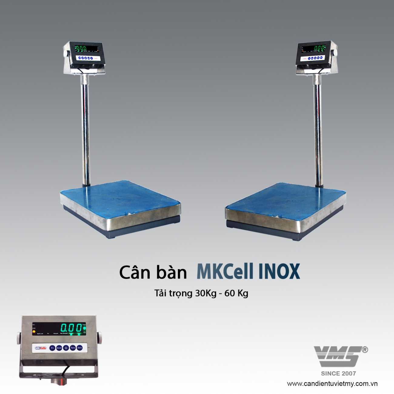 CÂN ĐIỆN TỬ 450KG INOX - MKCELL slide 0