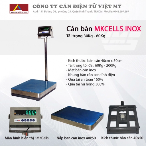 Cân điện tử 450Kg Inox - Mkcell - Slide 4